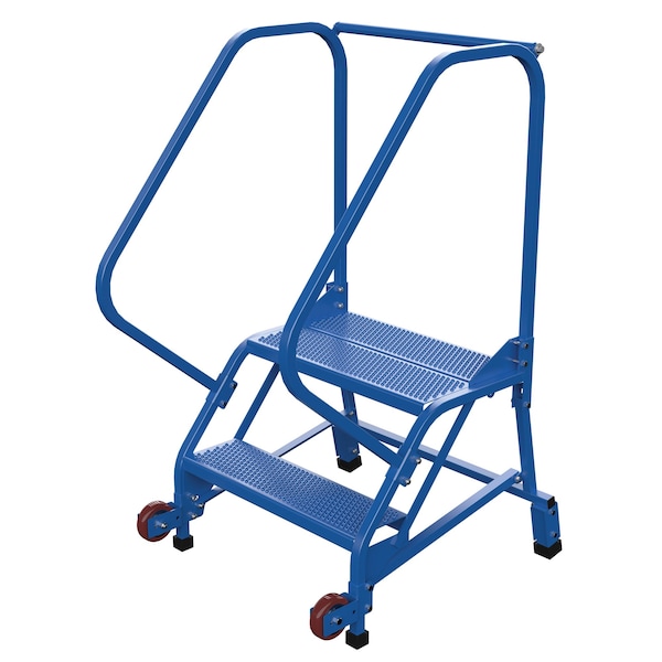 50 H Steel Tip N Roll Ladder, Perf, 2 Step, 50 deg., 2 Steps